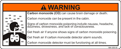 Carbon Monoxide Warning Label: Cabin