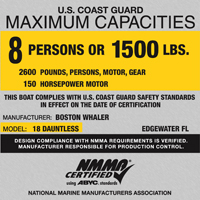 USCG Maximum Capacity Label